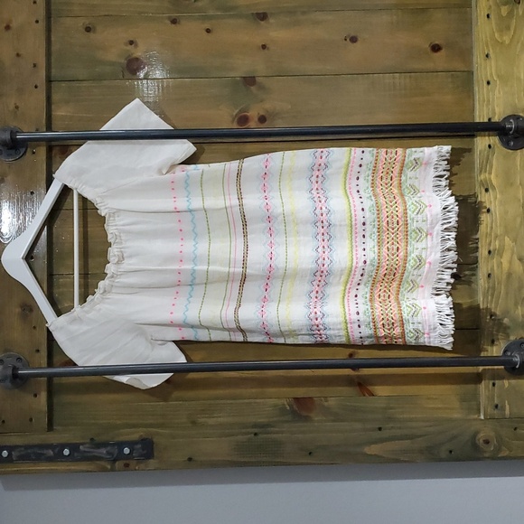 NEW SUPPLY & DEMAND DRESS BOHO SIZE LARGE CREAM COLORFUL EMBROIDERY - Picture 1 of 6